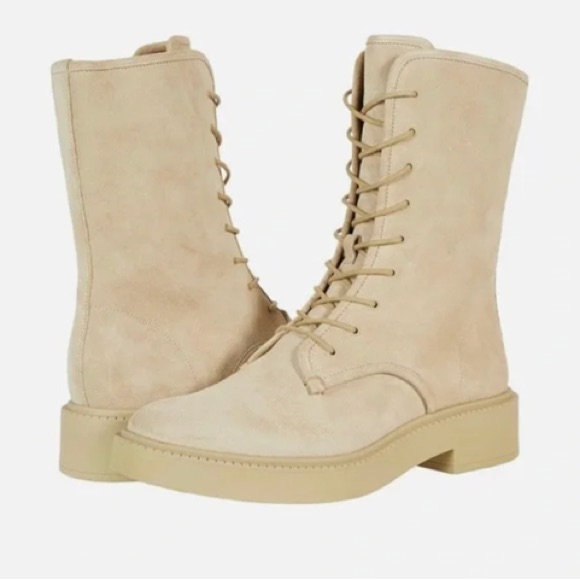 Vince Suede Mid Calf Combat Boots